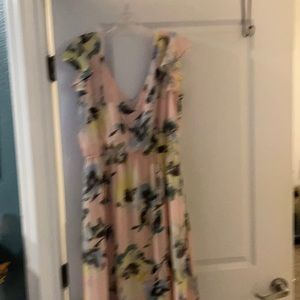 Emma & Michelle Size 10 Peach Floral Maxi Dress